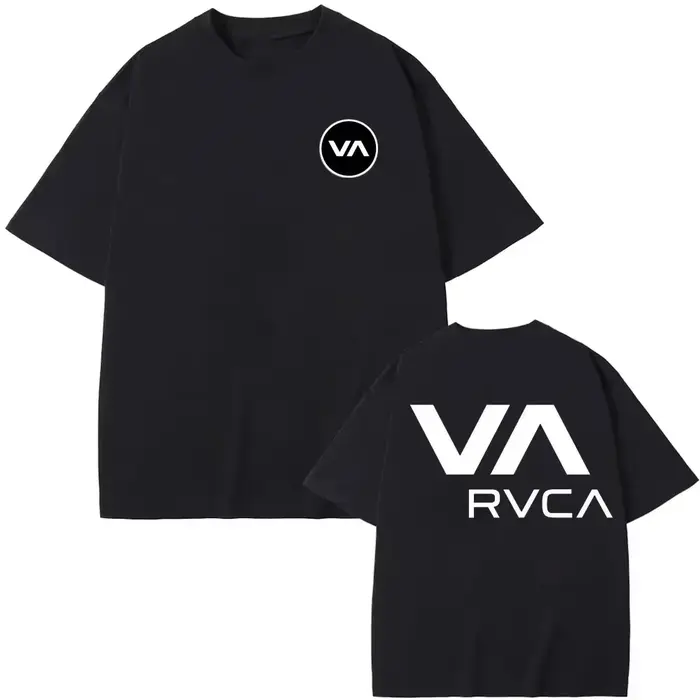 T-shirt RVCA noir en coton pour l'été