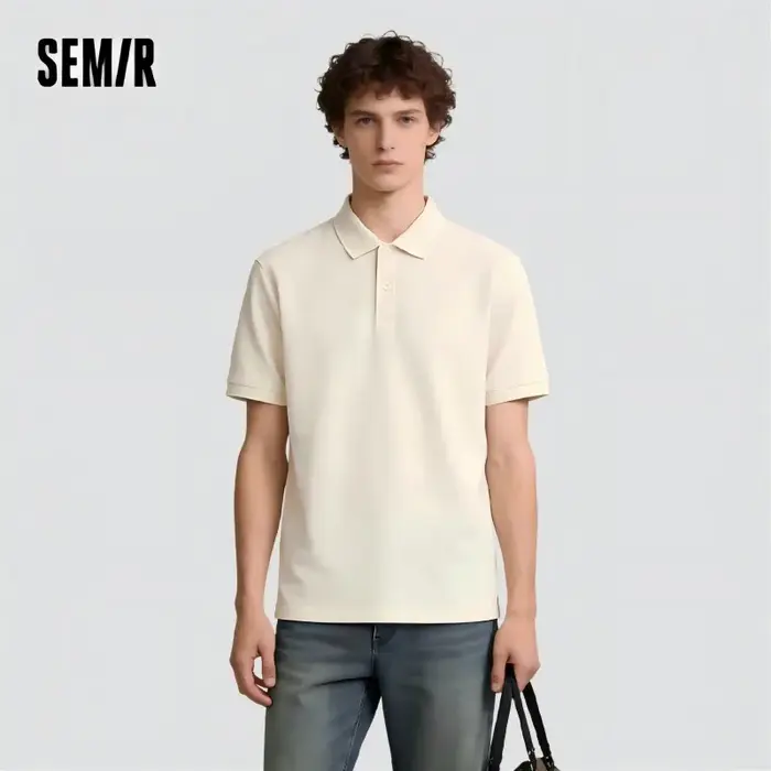 Polo Homme Semir Anti-Transpiration Couleur Unie Manches Courtes T-Shirt Été 2025 Nouvelle Collection Coupe Slim pour Tenue Active