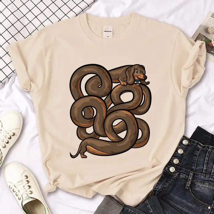 Teckel T-shirts femmes drôle t-shirt femme Streetwear vêtements décontracté hauts