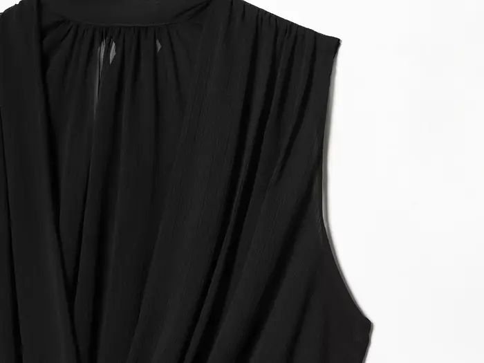 Débardeur drapé à col roulé pour femme