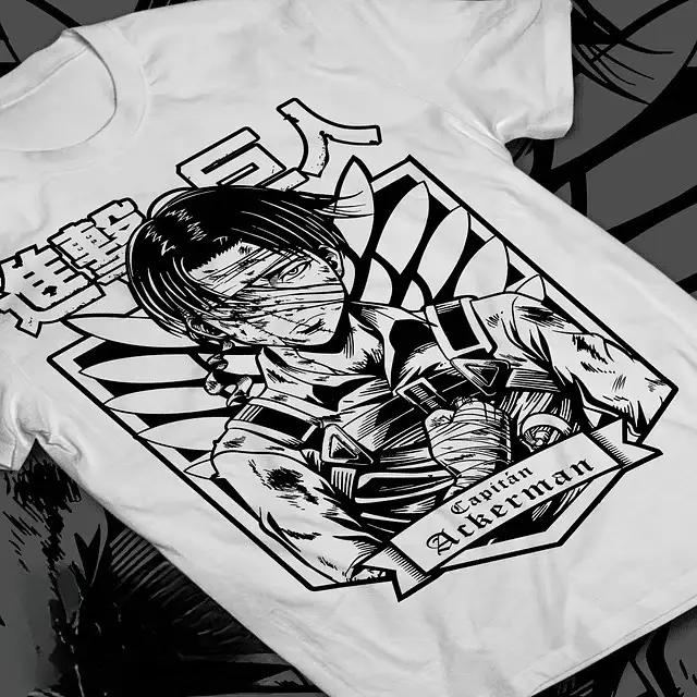 T-shirt imprimé Levi Ackerman Anime L'Attaque des Titans pour hommes et femmes, haut de sport pour h