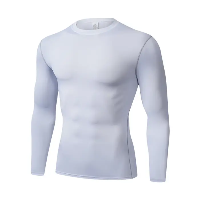 T-shirt de sport à manches longues pour homme, haute élasticité, séchage rapide, document solide, 20