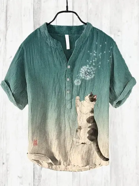 T-shirt à manches courtes imprimé artistique pour hommes