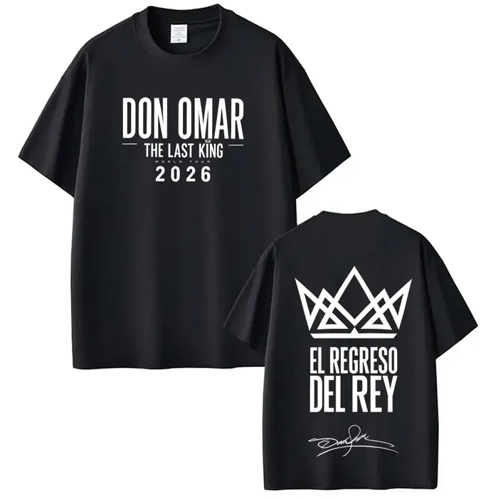 T-shirts imprimés du rappeur Don Omar The Last King Tour 2026, chemises à la mode pour hommes et fem