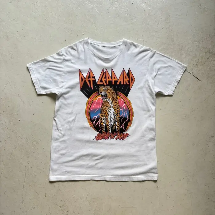 T-shirt à manches courtes de style rétro rock Def Leppard