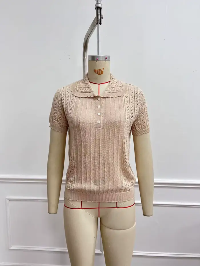 Pull-over slim fit à manches courtes pour femme