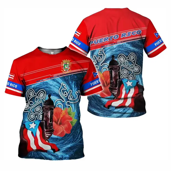 T-shirt graphique drapeau Porto Rico pour hommes