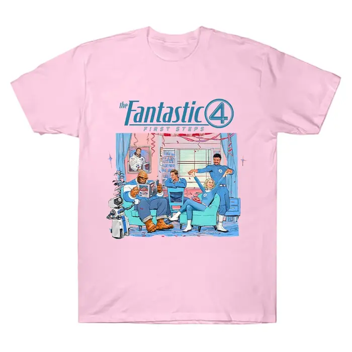 The Fantastic Four First Steps 2025 Movie T-shirt Men Women Cotton Tee Street Hip Hop Vintage Oversized Short Sleeve O-Neck Tops