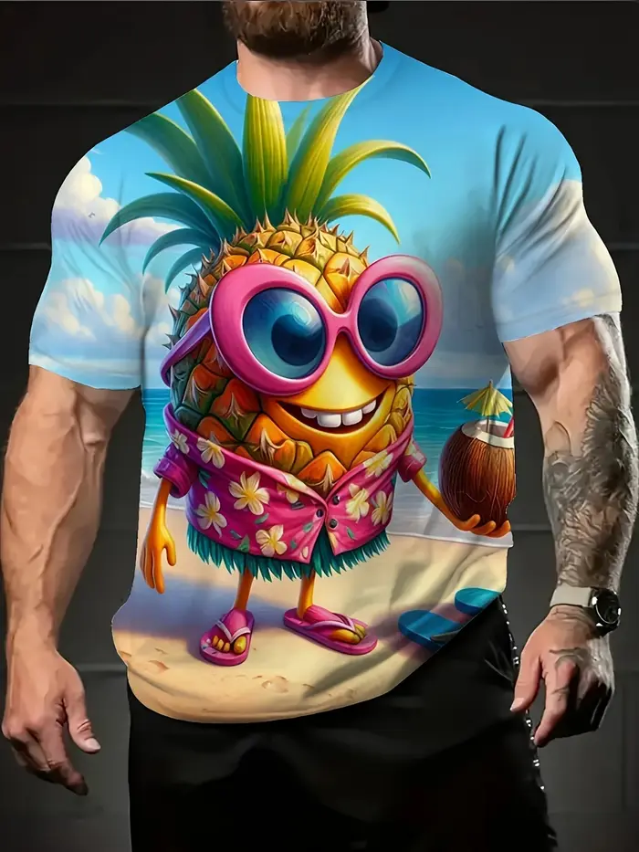 2025 été dessin animé fruits graphique impression 3D t-shirt hommes femmes mode à manches courtes T-shirts Harajuku Y2K