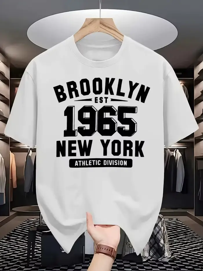 T-shirt imprimé Brooklyn 1965 New York pour hommes