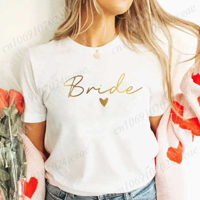 T-shirt de fête prénuptiale pour femmes, hauts pour l'équipe de la mariée, t-shirt de demoiselle d'h
