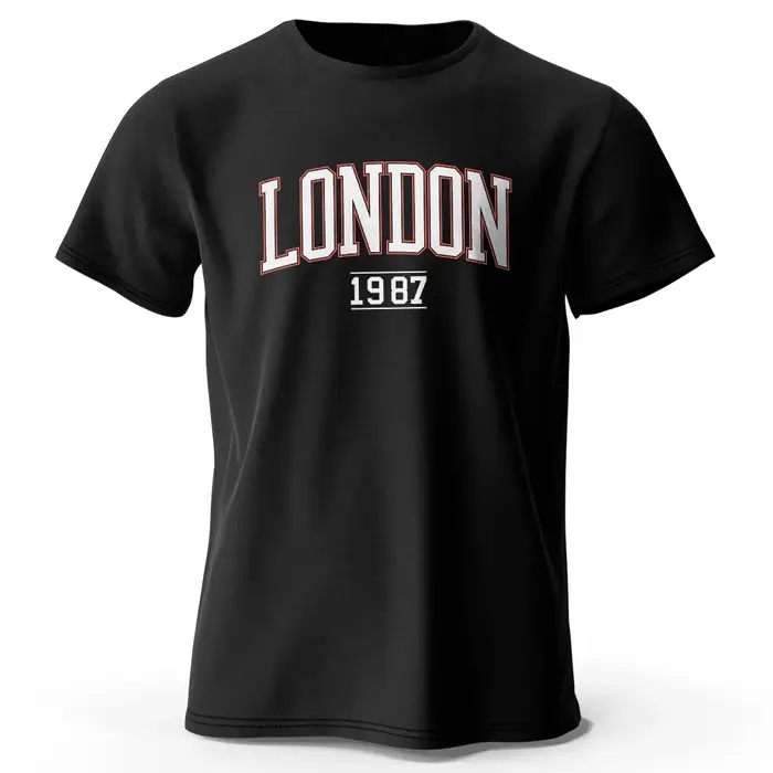Hommes Londres 1987 Vintage T-shirt Sport 100% coton imprimé surdimensionné t-shirts pour hommes fem