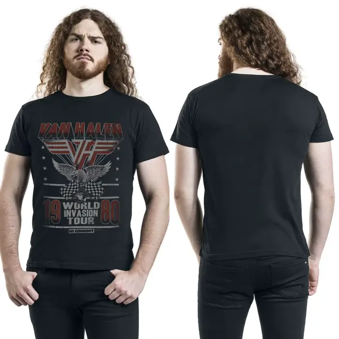 Nouveau T-shirt en coton avec motif Van Halen