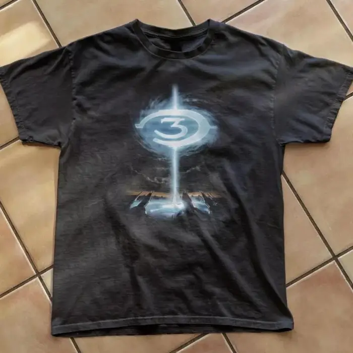T-shirt rétro avec logo Halo 3, T-shirt à motif de jeu Y2K, T-shirt pour joueur, nouveau T-shirt déc