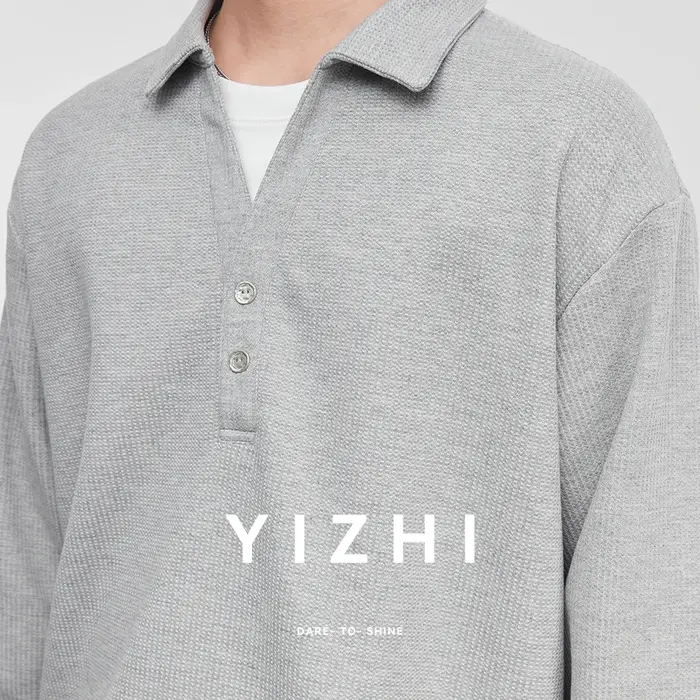 T-shirt Polo Homme Tendance à Col Revers Effet Deux Pièces