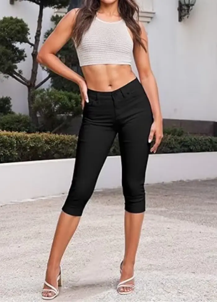 Jean court Capri en Denim pour femmes