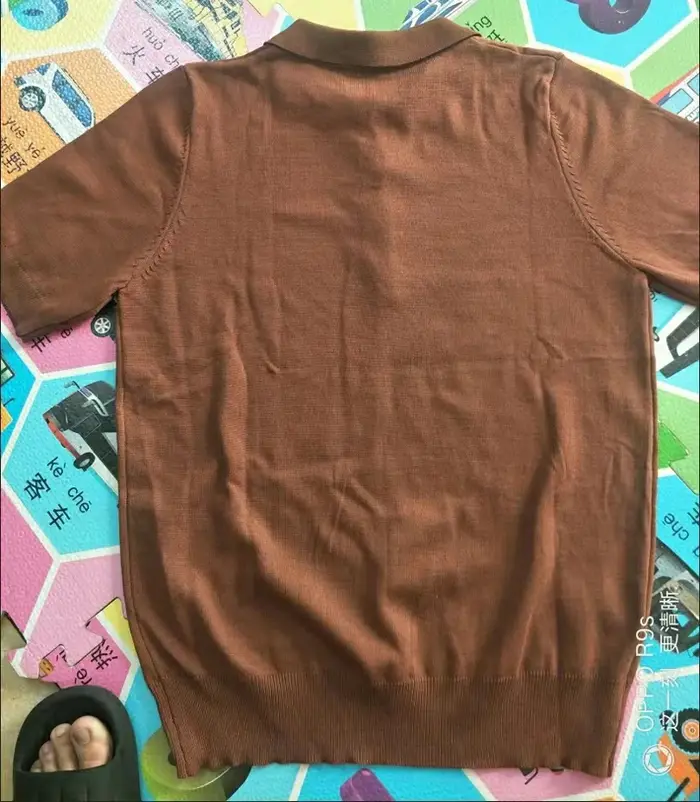 Polos tricotés à manches courtes pour hommes
