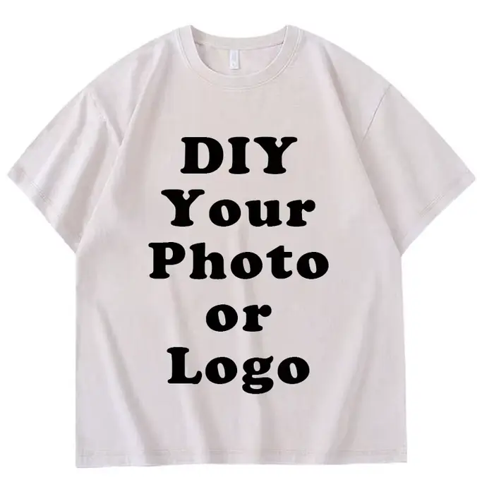 Bricolage votre Photo ou Logo personnalisé imprimé T-shirt 100% coton lavé