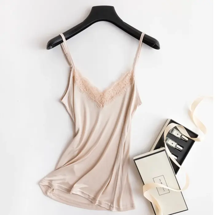 Soie debardeur femme dentelle femmes sous vetement satin