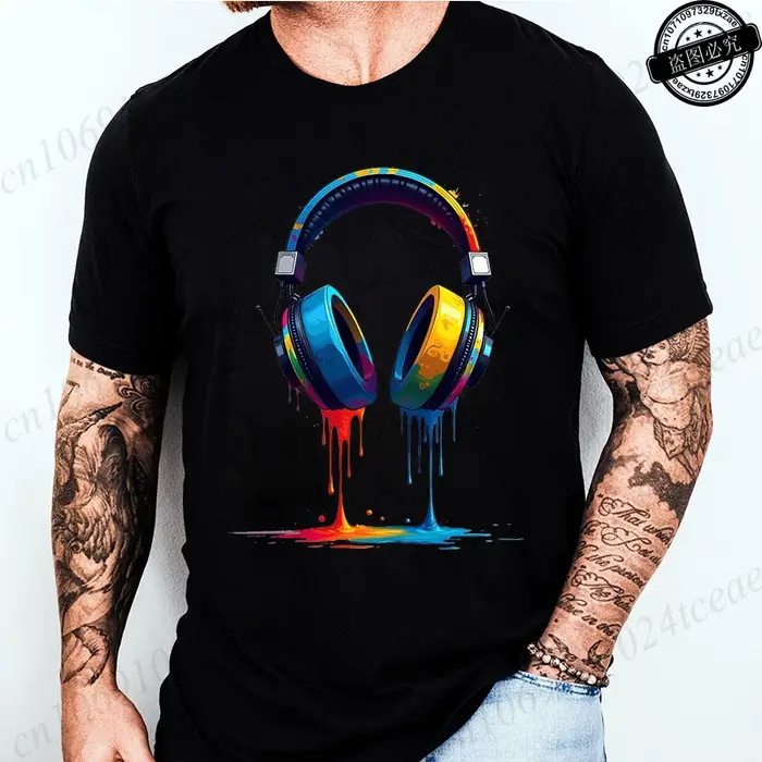 T-shirt décontracté à imprimé graphique pour hommes et femmes, motif casque de jeu, manches courtes,