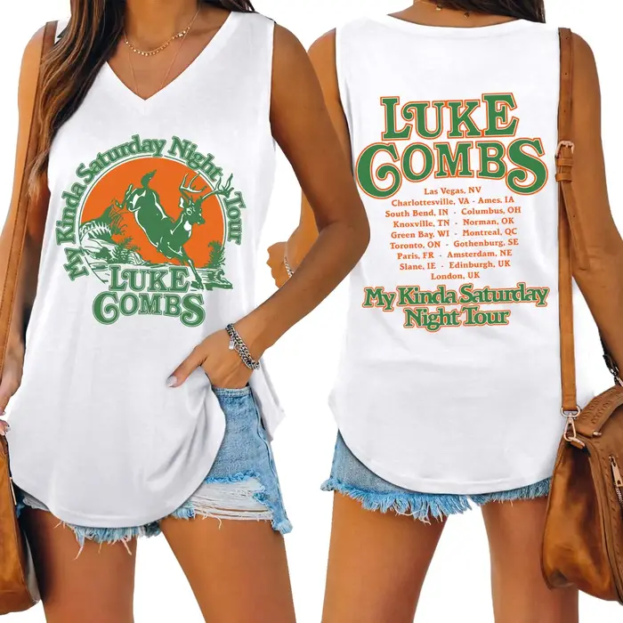 Luke-Combs Tour 2026 Tank Tops Femme Crew Sleeveless Vest Streetwear Shirt