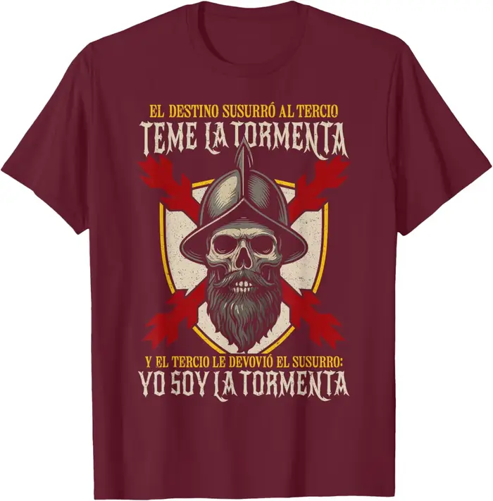 T-shirt décontracté à manches courtes 100 % coton Teme La Tormenta Tercio Español Don Blas De Lezo Infantería