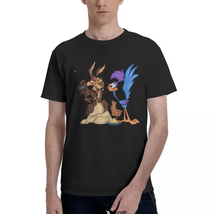 Roadrunner Coyote T-shirt pour hommes, T-shirt à la mode en coton, hauts à manches courtes