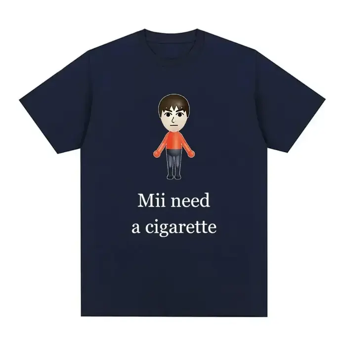 Drôle Mii a besoin d'une Cigarette T-Shirt hommes mode à manches courtes T-shirts salon de coiffure Quatuor jour