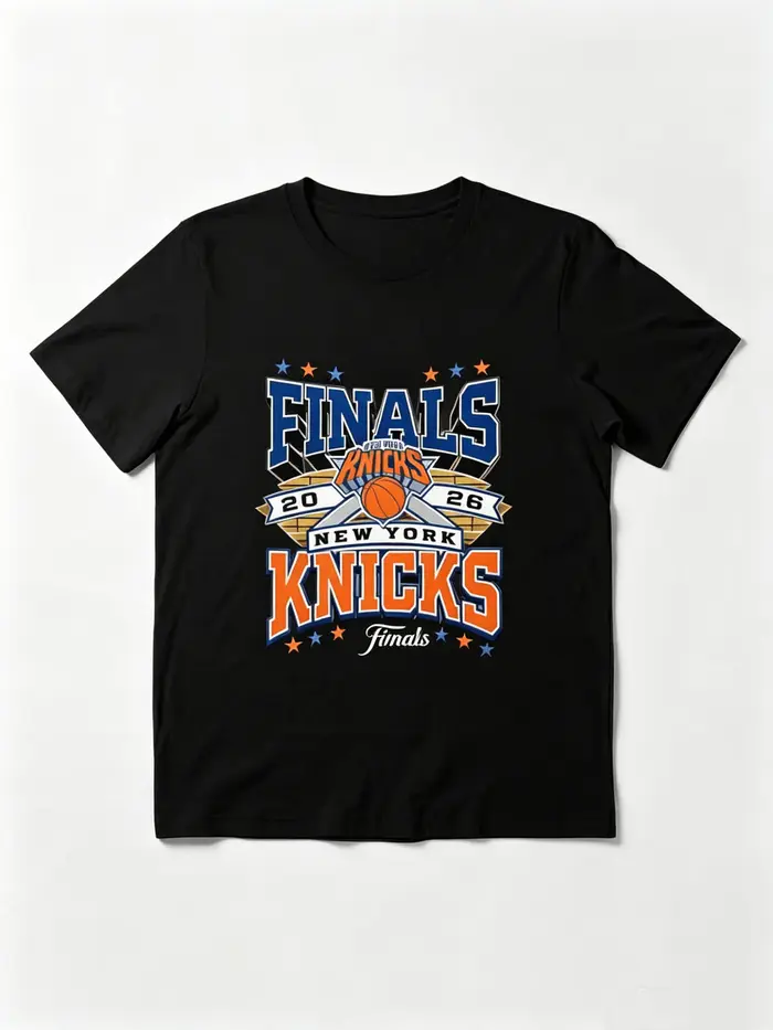 T-shirt Essentiel Collection Finale 2026 New York Knicks – Nouveau T-shirt d'été 2026 en Coton Respi