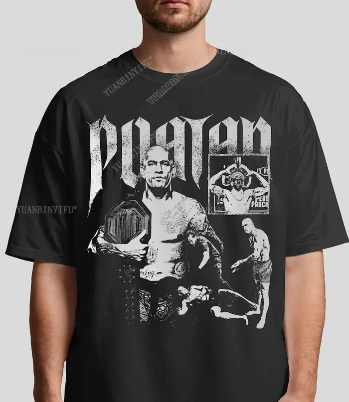 Alex Pereira T-Shirt Streetwear Bootleg Fighter Tee Fighting coton Vintage col rond