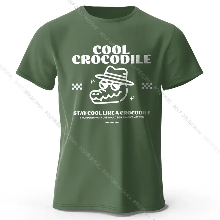 Cool Crocodile imprimé T-Shirt 100% coton surdimensionné Reptile graphique t-shirts pour hommes femmes été hauts marais Streetwear