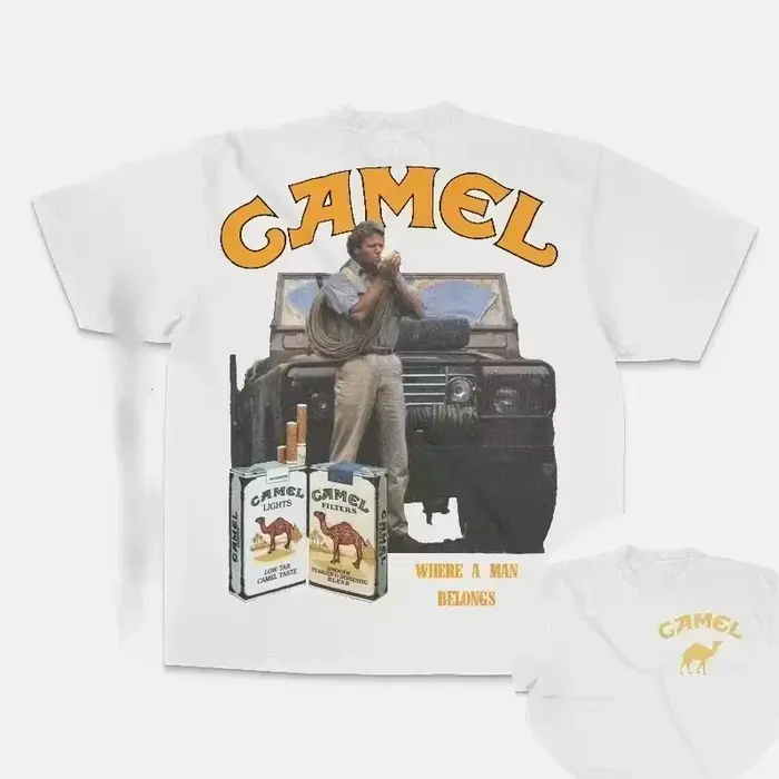 Nouveau T-shirt unisexe en coton avec motifs Camel Cigarettes