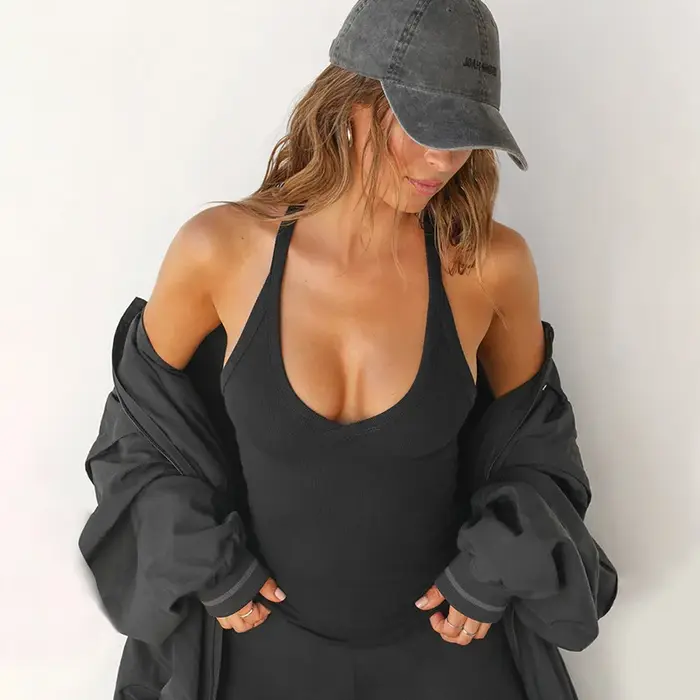 Débardeur à col en v, camisole d'été, intérieur et extérieur, dos nu sans manches, beau haut de tran