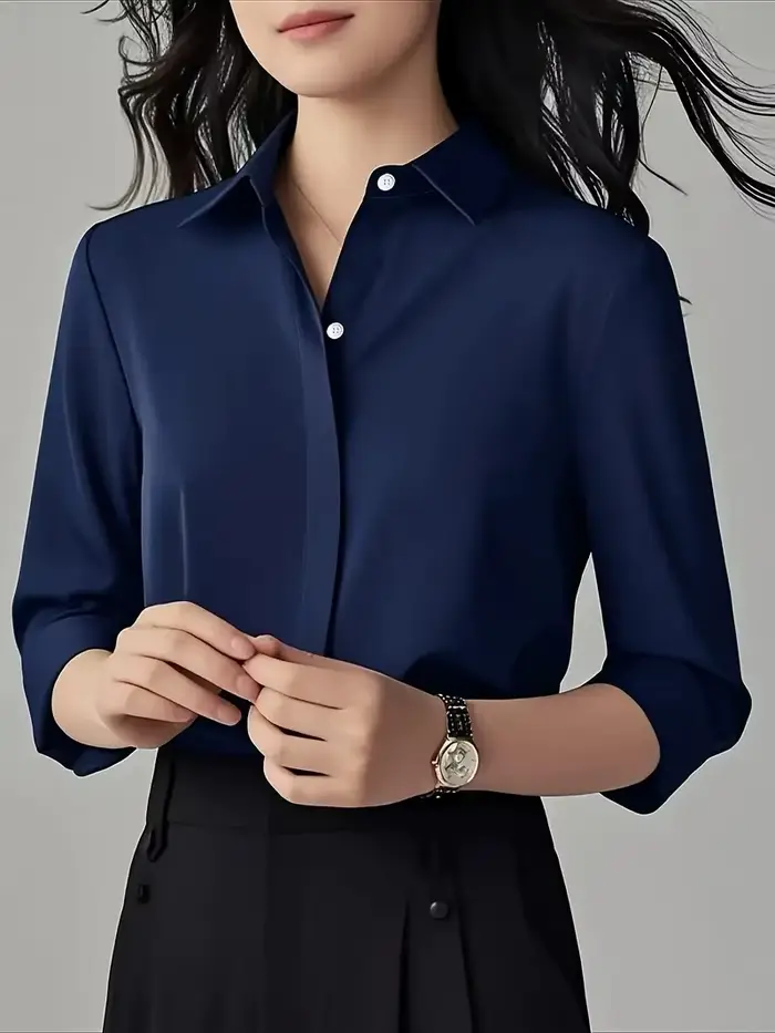 Chemisier élégant à manches longues pour femme – Vêtements de bureau professionnels et élégants