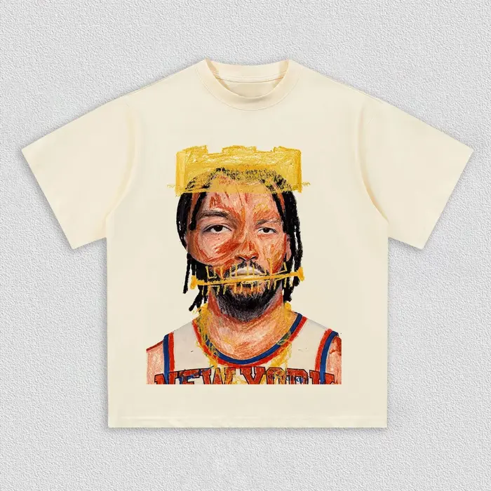 T-shirt Jalen Brunson New York KNICKS Star Sketch Art, vêtements 100% coton, unisexe, pour hommes et