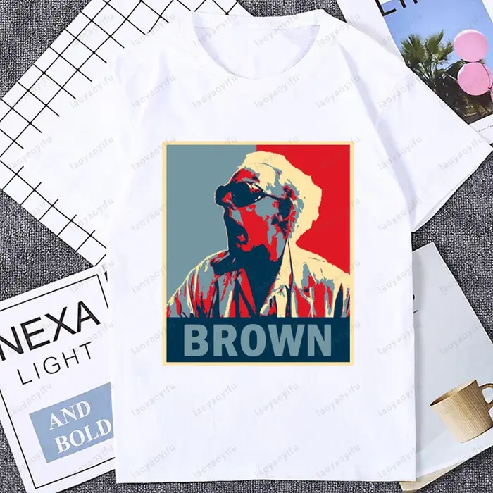 Retour vers le futur classiques marron T-shirt à manches courtes décontracté mode coton