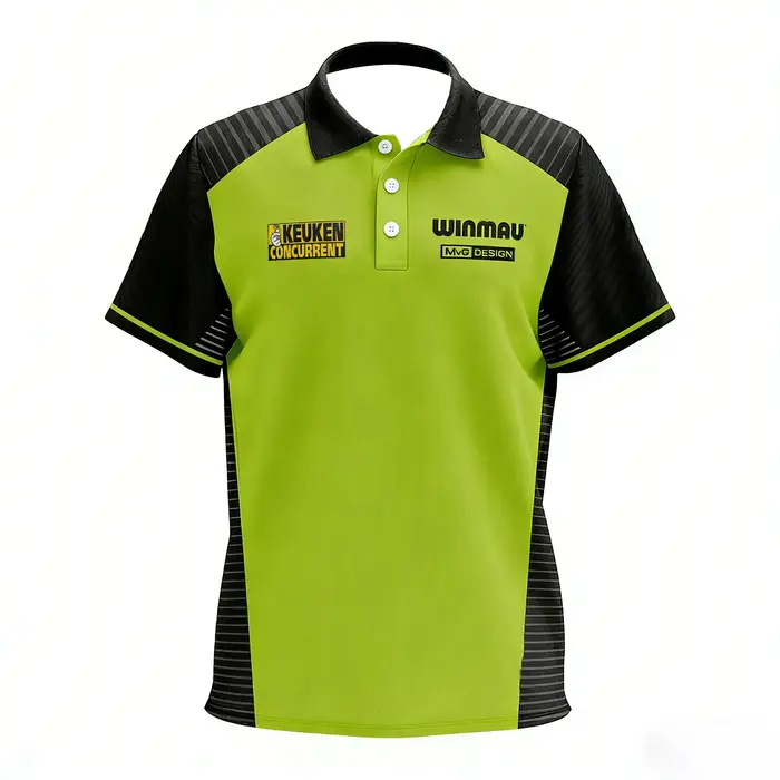 Michael van Gerwen 24/25 Polo de fléchettes professionnel avec fonction à séchage rapide Haut confortable pour un usage