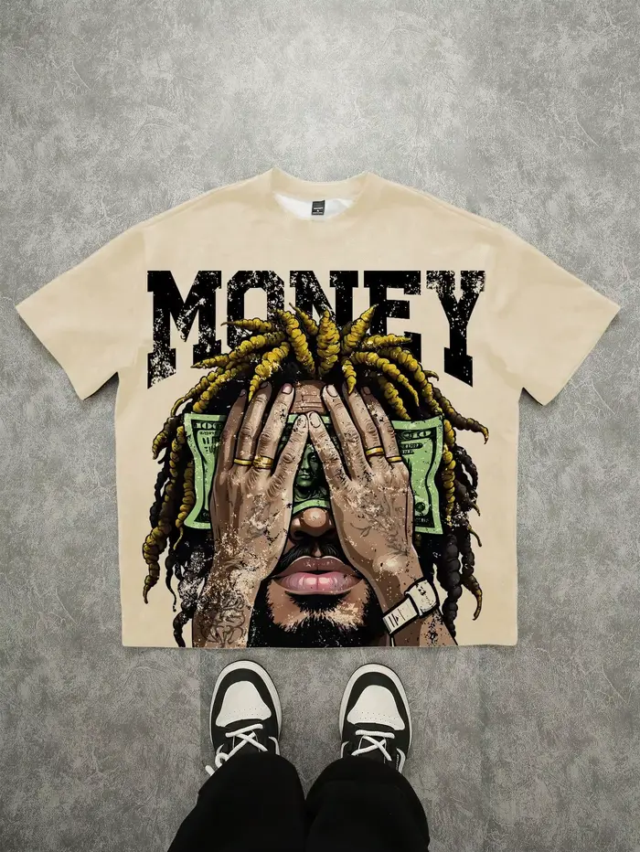 Le nouveau T-shirt pour hommes pour l'été 2025 comprend un motif de lettres 3D décontracté, à la mod