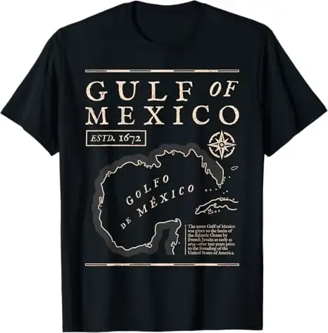 T-shirt de plage du golfe du Mexique depuis 1672, carte historique, humour, palmiers drôles, vacance