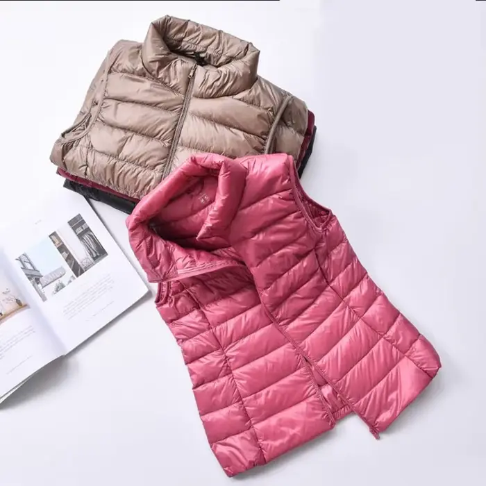 Gilet court en duvet de canard ultraléger pour femme