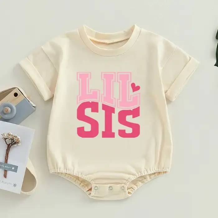 T-shirt à manches courtes et barboteuse à bulles surdimensionnée pour enfants