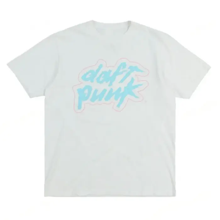 Daft Punk T-shirt d'été pour hommes coton confortable col rond T-shirt tenue décontracté couleur uni