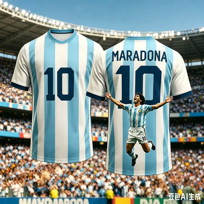 T-shirt à col rond Maradona édition commémorative