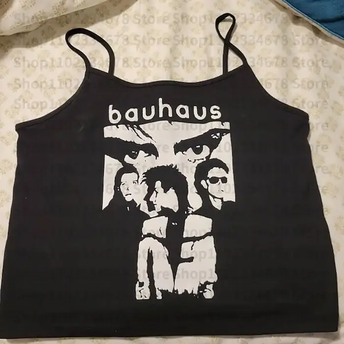 Goth Crop Top Esthétique Débardeur sans manches pour femme Gothique Lettre Imprimé Vintage Punk Grunge Fée Corset Bébé T-shirts Y2k Vêtements