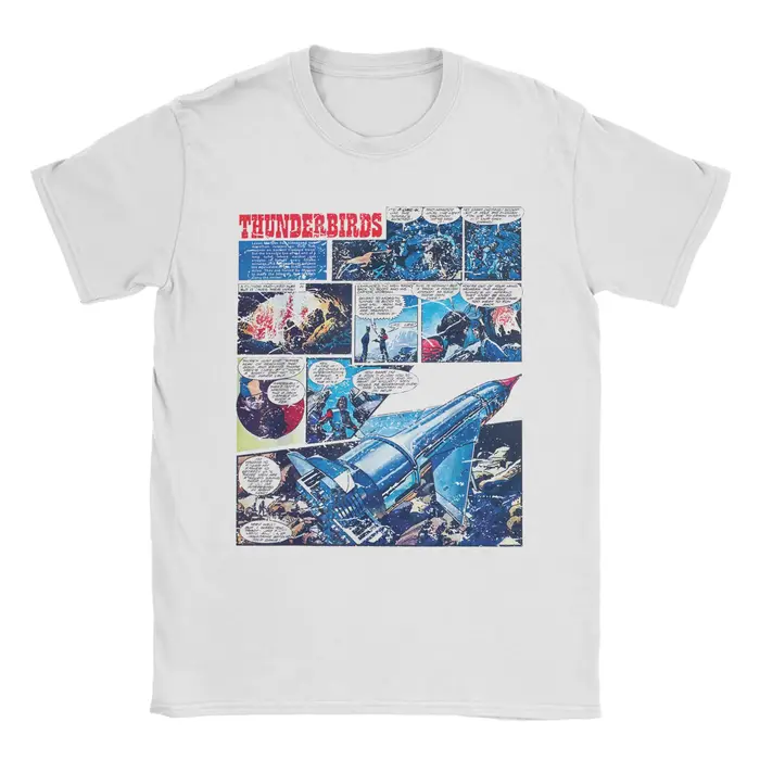 Thunderbird en détresse bande dessinée Page T-Shirts pour hommes dessin animé coton t-shirt col rond à manches courtes