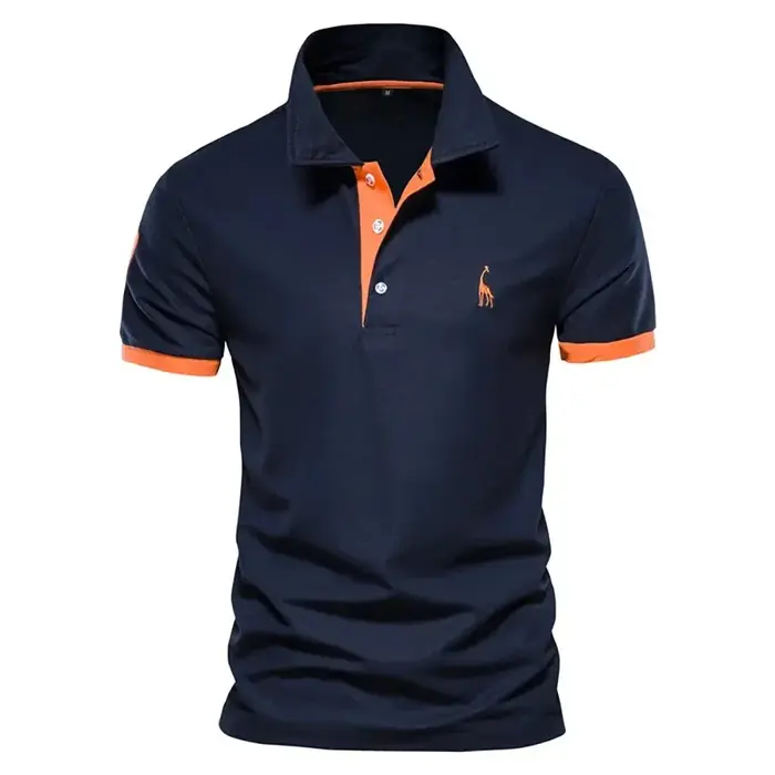 Polo Girafe à Manches Courtes pour Homme, Chemise Brodée de Qualité, Décontractée, Business, Social,
