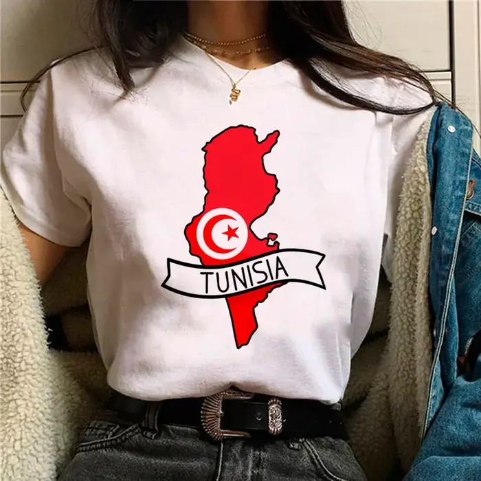 T-shirt femme, haut tunisien, humoristique, dessin animé, 600