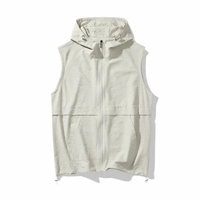 Vêtements de travail américains gilet sans manches veste pour hommes 2025 été nouvelle mode en plein air à capuche sport
