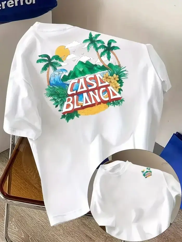 T-shirt graphique architectural esthétique Casablanca été 2026