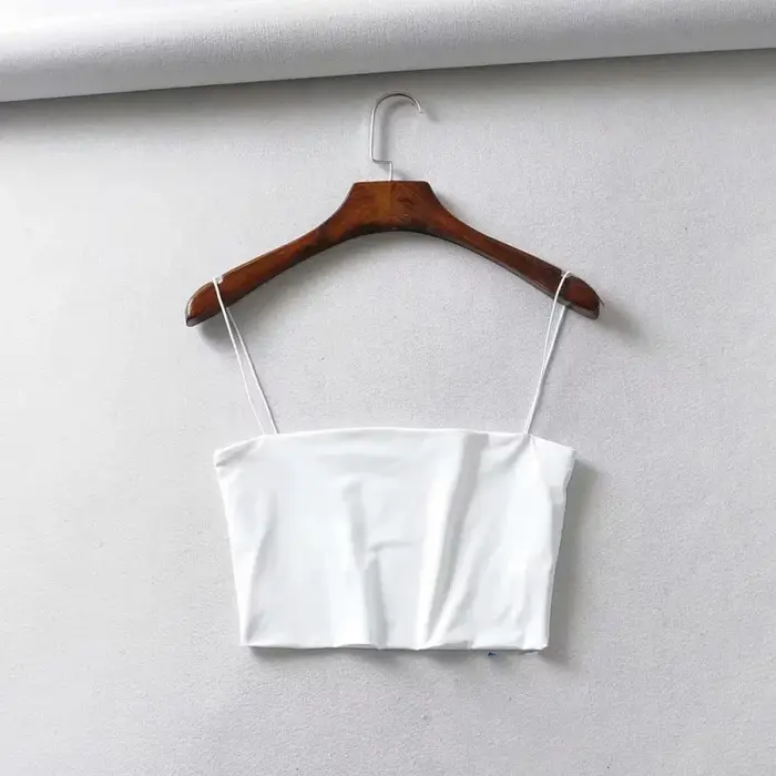 2025 été femmes haut court Sexy élastique coton Camis sans manches
